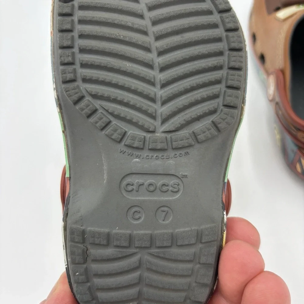 Crocs Cars Mater Classic Clog Boys Size 7 C7 2-5 Years Brown Rare